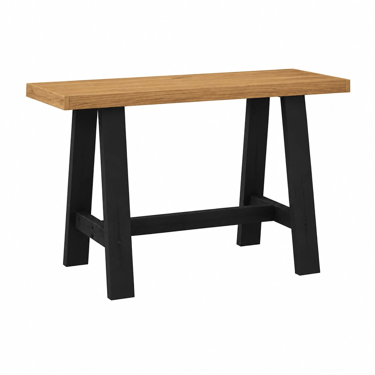Bureau, avec rangement, avec étagères, en bois massif, 120 x 50 x 75 cm, pour l’espace de travail