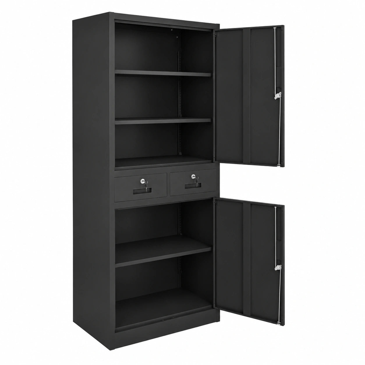Armoire, avec rangement, avec tiroirs, avec portes, coloris noir, 80 x 40 x 180 cm, pour la chambre