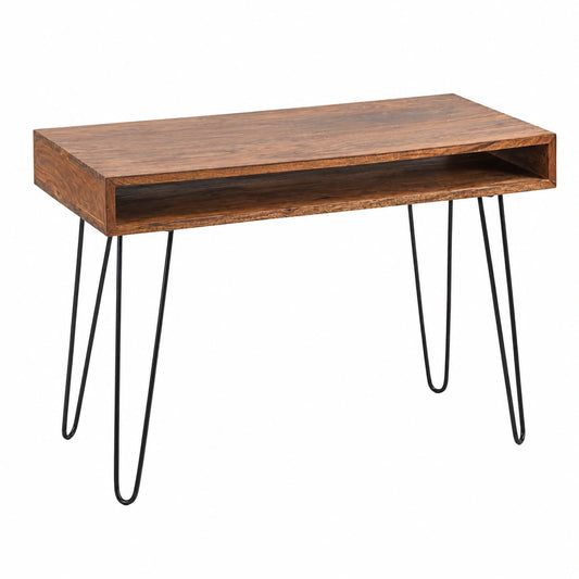 Bureau, en bois massif et métal, 110 x 76 x 60 cm, pour l’espace de travail