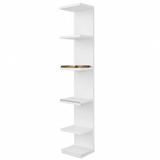 Bureau, avec rangement, avec étagères, coloris blanc, pour l’espace de travail
