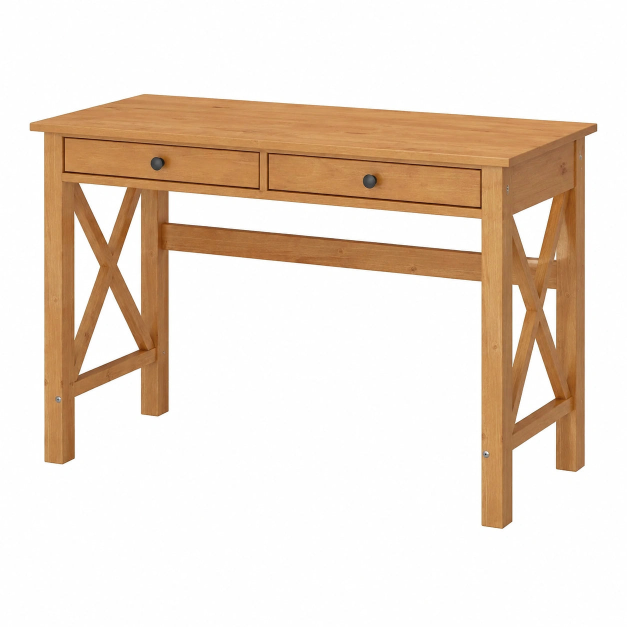 Bureau, en bois massif et chêne, avec rangement, avec tiroirs, coloris noir, pour l’espace de travail