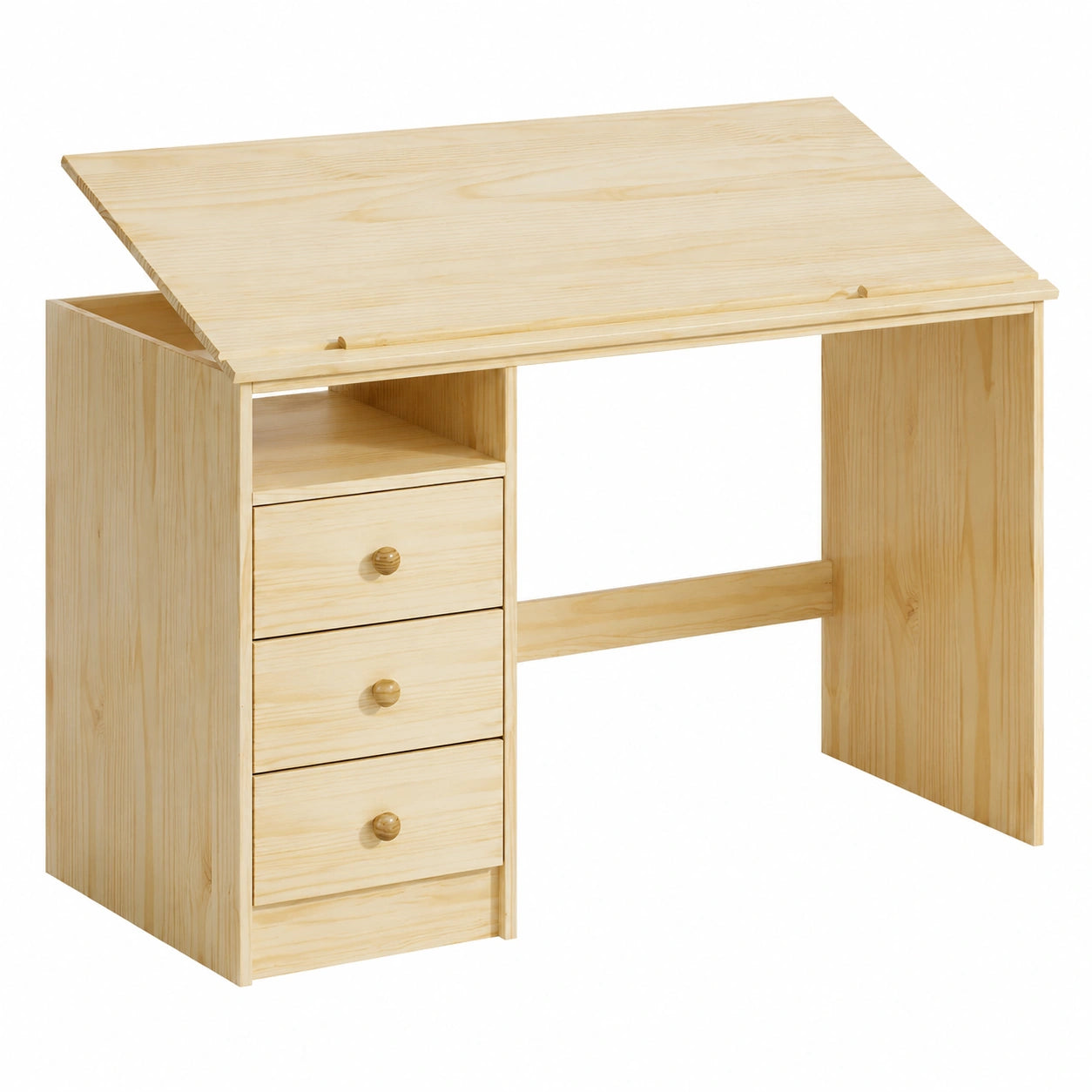 Bureau, avec rangement, avec tiroirs, coloris naturel, pour l’espace de travail