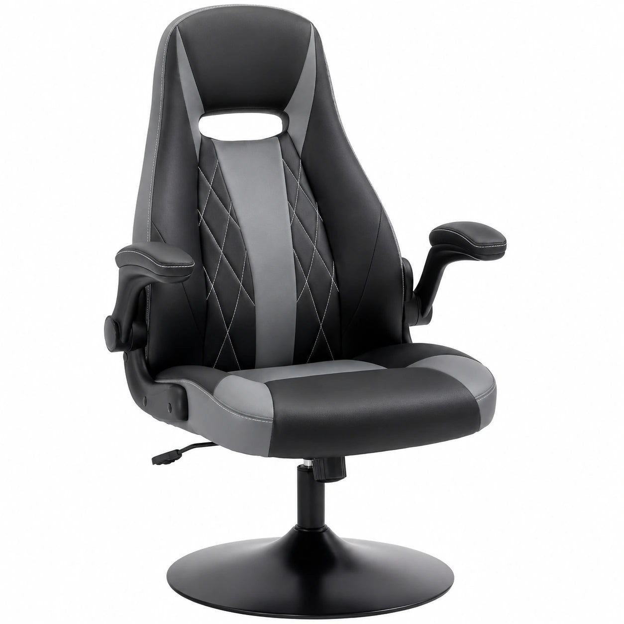 Chaise de bureau, pivotant, réglable, en métal, coloris noir et gris, pour l’espace de travail